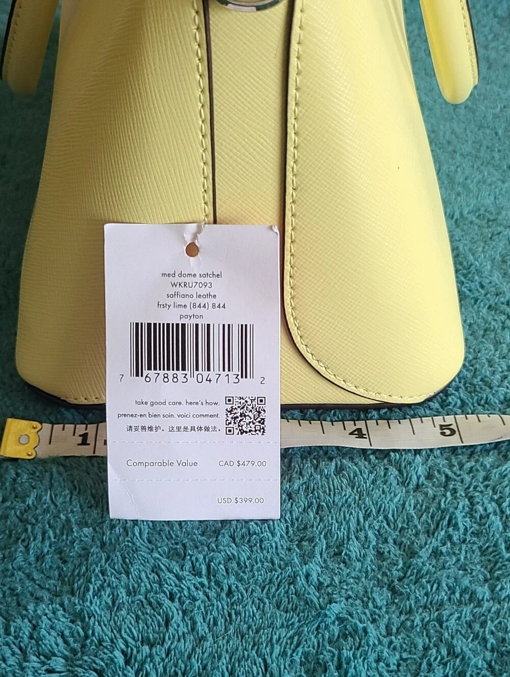 Kate Spade Payton Medium Dome Satchel in a yellow Frosty Lime